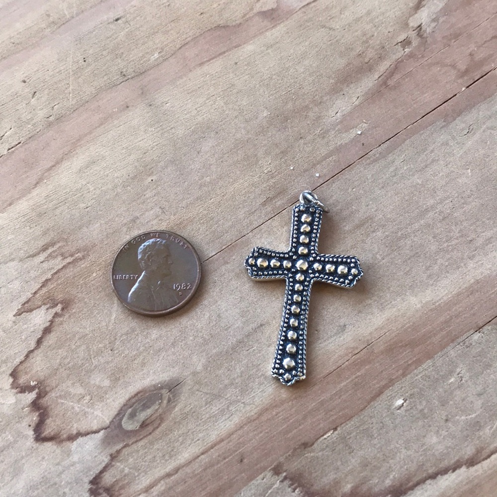 Solid Sterling Cross Pendant - image 1